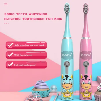 Sonic Elektriniai dantų Šepetėlis Vaikams Baterija Vandeniui Dantų Balinimo šepetėliu su dantų Šepetėlis Vadovai
