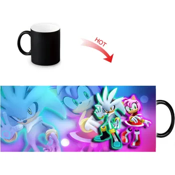 Sonic the hedgehog Puodelis Šilumos Jautrus puodeliai keičia puodelio šalto, karšto šilumos besikeičiančių spalvų magija puodelis arbatos puodeliai