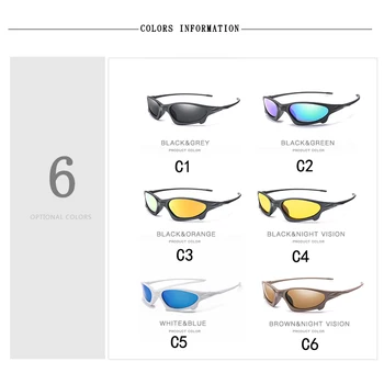 Sporto Polaroid Poliarizuoti Akiniai nuo saulės, saulės akiniai, Akiniai UV400 akiniai nuo saulės, Vėjo vyrams, moterims, Žvejybos retro De Sol Masculino