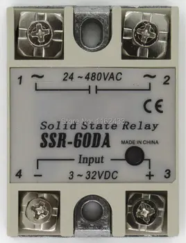 SSR-60DA vienfaziai DC į AC 60A 480V solid state relay 60DA SSR