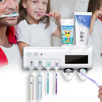 Sterilizer UV dantų šepetėlį Turėtojas Saulės Energijos USB Automatinis dantų Pasta Squeezers Balionėlis Sienos montuojamas Vonios kambario Aksesuarai