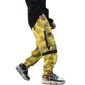 Streetwear Kelnės Vyrams Multi Pocket Hip-Hop Vyrų Siuvinėjimas Juostele Elastinga Juosmens Harajuku Poilsiu Kelnės