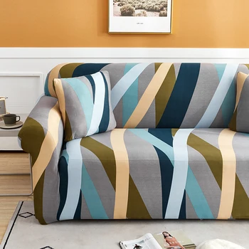 Styginių spausdinti sofa raštas apima kambarį elastinga ruožas slipcover grupinių kampe sofa apima 1/2/3/4 vietų