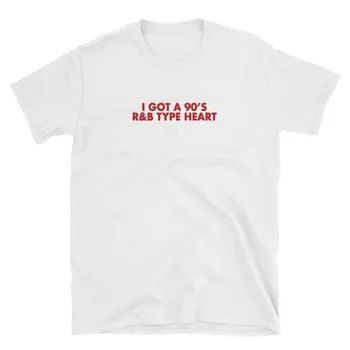 Sugarbaby 90-ųjų R&B Tipo Širdies Marškinėliai trumpomis Rankovėmis Mados Tumblr marškinėliai 90