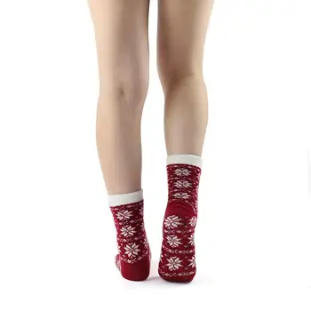 Super Minkštas Moterų Šlepetė Kojinės Nylone Pamušalu Dual Layer Įgulos Patalpų neslidus Žiemą Šilta Kalėdų Namų Šlepetės Kojinės moterims