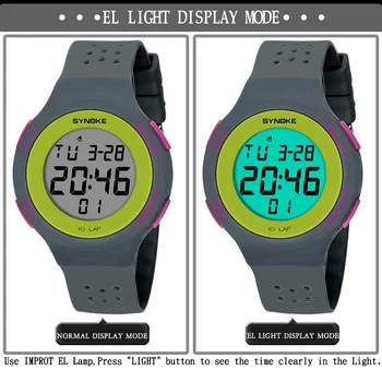 SYNOKE Plono Unisex Skaitmeniniai Laikrodžiai Mergaitės Berniukai Laikrodžiai Signalizacijos Chrono Studentų Laikrodis Atsitiktinis Sporto LED Mados Žiūrėti