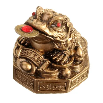 Sėkmės Populiarus Rupūžė Pasisekė Pinigų, Dovanų, Namų Auksinės Spalvos Feng Shui Varlė Kinijos Monetos Apdailos Dydžio Turto Statula