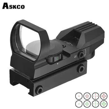 Taktinis Optika, 1x22 Raudonas žalias taškas atidaryti reflex akyse 4 rūšių fotošablonų tinkleliams riflescope už Airsoft pistoletas Weaver 11mm/22mm airsoft.pistoletas