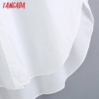 Tangada moterų negabaritinių balti ilgi marškiniai ilgomis rankovėmis kieta moteris prarasti atsitiktinis palaidinė viršūnes 6Z80