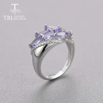 TBJ,Gamtos tanzanite moterų žiedas mq 3*6mm 1.7 ct nekilnojamojo brangakmeniai brangakmenio 925 sterlingas sidabro fine jewelry kasdien dėvėti graži dovana