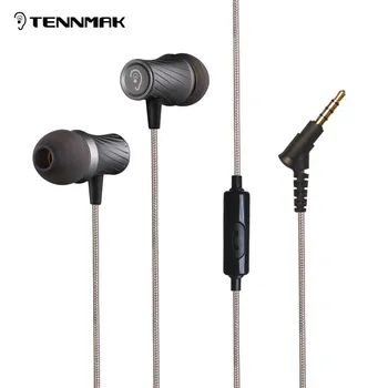 Tennmak Pirtis Turbo Stereo Bass In Ear ausinės laisvų rankų įranga ausinių 3,5 mm Ausinių, stiprus bosas & clear garso ausinės