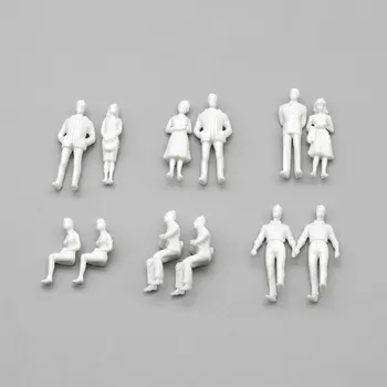 Teraysun 1:50 masto modelis žmonių, skaičiai miniatiūriniai balta Architektūros modelio žmogaus masto HO modelis ABS plastiko tautų