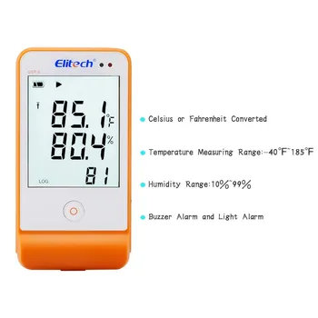 Termometras su Drėgmėmačiu Elektroninė Temperatūros ir Drėgmės Duomenų Kaupiklis Metrų LCD USB Temperatūra Drėgnumas Senor