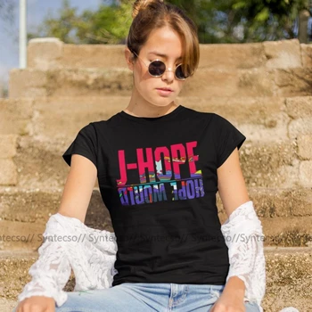 Tikiuosi, kad Pasaulio Marškinėliai J-hope - Viltis Pasaulio Marškinėliai Medvilnės Violetinė Moterų marškinėlius Grafinis Paprastas Trumpas Rankovės O Kaklo Ponios Tee Marškinėliai
