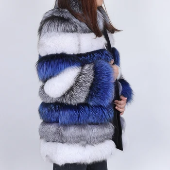 Tikro Kailio Kailis Natūralus Lapės Kailio Viršutiniai drabužiai ODDFOX Prekės Žiemą Storas Moteris Streetwear Geros Kokybės Premium Fox Fur 2020 Nauji ilgi