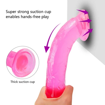 Tikroviškas Dildo Su Super Stiprus siurbtukas Erotika Želė Dildo Sekso Žaislai Moters Dirbtinis Penis G-Spot Modeliavimas