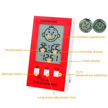 Tiksliai Drėgmėmačiu Skaitmeninis Laikrodis, Temperatūra Logger Drėgmės Matuoklis Thermometre Higrometre Patalpų Lauko Termometras