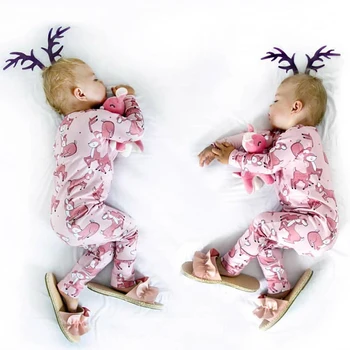 TinyPeople Kūdikiu Romper Kalėdų Elnias Spausdinti Medvilnės rudenį Naujagimis berniukas Drabužius Kūdikiams, Kūdikių Drabužiai ilgomis Rankovėmis mergina Jumpsuit