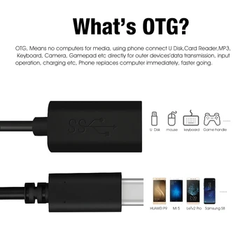 Tipas-C USB OTG Adapteris, Įkroviklis, Laidas Meizu Pro 7 6 XiaoMi mi5s mi6 NEXUS 5X 6P LG G5 G6 