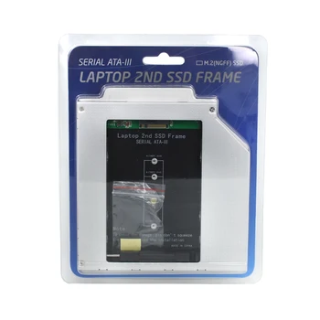 TISHRIC Caddy SATA 3.0 9.5 mm, M. 2 M2 NGFF 2 Antra HDD SSD Kietojo disko Disko Gaubto Nešiojamas DVD-ROM Aliuminio Optibay Atveju
