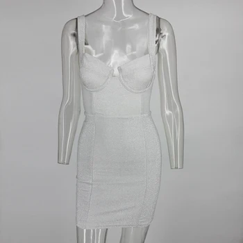 Tobinoone Seksualus Bodycon Suknelė Be Rankovių Spageti Dirželis Tampri Paketo Klubo Trumpas Šalis Mini Suknelė Moterų Klubo Suknelė Vestido