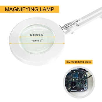 Toolour USB 5X didinamasis stiklas su LED Šviesos Trečioji Ranka, Litavimo Įrankis Litavimo pagalbos Ranką Skaitymo Didinamąjį Akinius Stalo Lempa