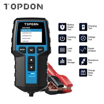 TOPDON BT200 Automobilio Akumuliatoriaus Testeris 12V 24V 100 iki 2000CCA Baterija Analizatorius Automobilių Greito Paleidimo Įkrovimo Baterija Diagnostikos ĮRANKIS