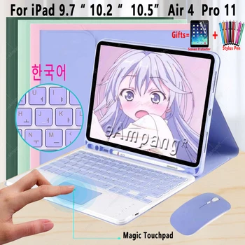 Touchpad korėjos klaviatūra Su Pele iPad 9.7 5 6 4 Oro 4th Gen 3 Pro 10.5 11 2018 2020 10.2 7-oji, 8-oji Karta
