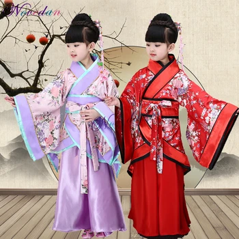 Tradicinės Kinų Šokio Kostiumai Mergaitėms Senovės Operos Han Tang Dinastijos Ming Hanfu Suknelė Vaikų Drabužių Liaudies Šokių Kimono