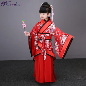 Tradicinės Kinų Šokio Kostiumai Mergaitėms Senovės Operos Han Tang Dinastijos Ming Hanfu Suknelė Vaikų Drabužių Liaudies Šokių Kimono