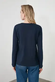 Trendyol Spausdinami Pagrindinio ilgomis Rankovėmis Megzti Marškinėliai TWOAW21TS0010