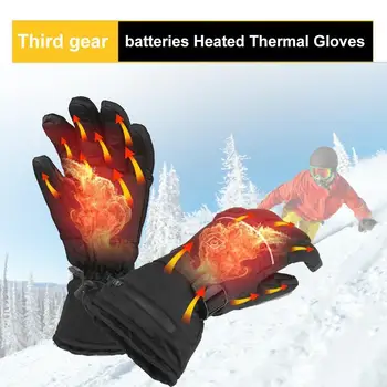 Trijų pavarų termostatas, elektrinis šildymas pirštinės lauko šiltas slidinėjimo šildymo pirštinės