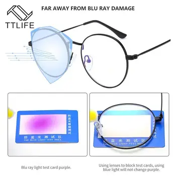 TTLIFE Vaikų Anti-mėlyno Stiklo Vaikai Šviesos Apvalus Rėmo Metalo Turas Kompiuterio Akinius Oculos De Grau Feminino 2020 naujus akinius