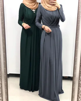 Turkijos Islamo Musulmonų hijab abaja suknelė Moterims kuklus, paprastas arabric Maxi Abaja suknelės Dubajus Paryer Ramadanas maroko Kaftan skraiste