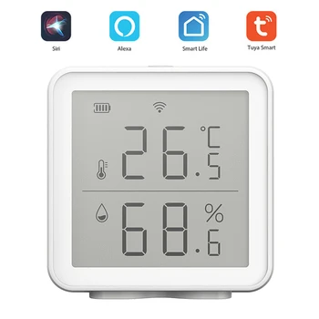 Tuya WIFI Temperatūros ir Drėgmės Jutiklis, Vidaus Termometras su Drėgmėmačiu LCD Ekranas, skirta 