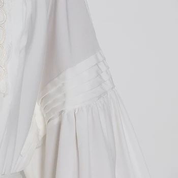 TWOTWINSTYLE Atsitiktinis Baltoji Moteris Suknelė Žibintų ilgomis Rankovėmis Bowknot Siuvinėjimo Atsitiktinis Mini Suknelės Moterų Mados Drabužių 2020 Naujas