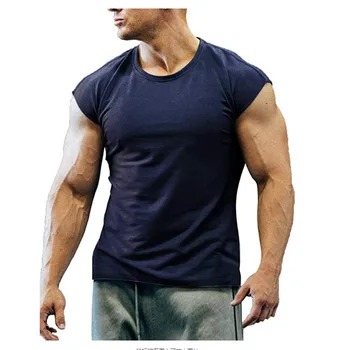 Unikalus Dizainas Vyrų 2020 Naujas vasaros T-shirt O kaklo Atsitiktinis Fitneso Vyrų T shirts Didelis dydis Turi turėti mačo vientisos spalvos marškinėliai