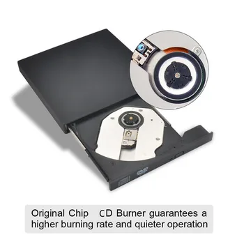 Universalus Išorės Didelės Spartos USB Nešiojamas DVD Optinis įrenginys 24X CD Recorder Degiklis Grotuvo PC Nešiojamas kompiuteris