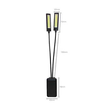 Uranusfire Mini COB LED Klipą Reguliuojamas Nešiojamų Stalo Žibintų USB Įkraunamas LED Lempų, skirtų Skaityti iš Knygos 