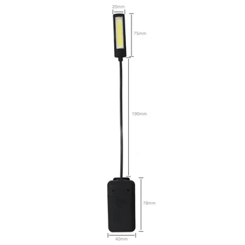 Uranusfire Mini COB LED Klipą Reguliuojamas Nešiojamų Stalo Žibintų USB Įkraunamas LED Lempų, skirtų Skaityti iš Knygos 