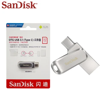 USB 3.1 Sandisk SDDDC4 USB Flash Drive Type-C 32GB 64GB 128GB Didelės Spartos OTG Pendrive 256 GB 512 GB DC4 USB Stick, Memory Stick