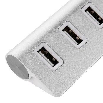 USB2.0 Keturių Port USB Hub Nešiojamas Didelės Spartos Expander Splitter Aliuminio Stebulės Adapteris Tabletę 4 Port