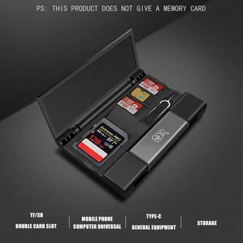 USB3.1 atminties kortelė, dėžutė kortelių skaitytuvas OTG Multi-card reader SD TF dual kortelės lizdas USB/Tipas-C/MicroUSB 