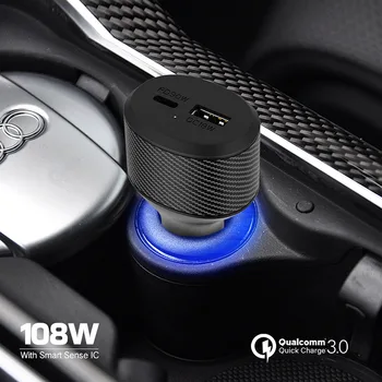 UTBVO 84W 108W Greitas USB C Automobilinis Įkroviklis PD&QC 3.0 Automobilio Adapteris, Skirtas 
