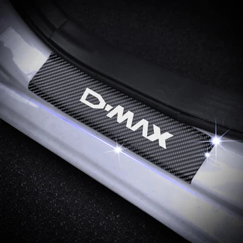 Už Isuzu D-MAX Automobilių Durų Slenksčio Plokštelės Įrašas Guard Durų Slenksčių Lipdukai 4D Anglies Pluošto Vinilo Lipdukas 4Pcs Auto Priedai
