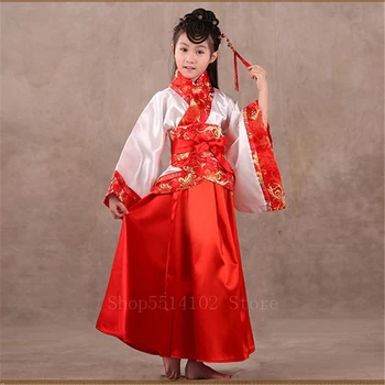 Vaikai 100-170CM Senovės Kinų Kostiumu Mergina Pasakų Suknelė Princesė Cosplay Tango Kostiumas Palace Vaikas Tradicinės Kinų Liaudies Šokis