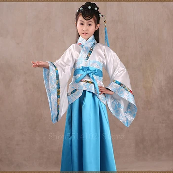 Vaikai 100-170CM Senovės Kinų Kostiumu Mergina Pasakų Suknelė Princesė Cosplay Tango Kostiumas Palace Vaikas Tradicinės Kinų Liaudies Šokis