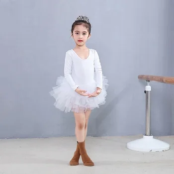 Vaikai baleto tutu suknelė mados ilgomis rankovėmis mergaitėms šalis šokiai veiklos suknelė 2-9 Metų vaikams