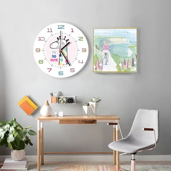 Vaikai Sieninis Laikrodis Modernaus Dizaino Vaikų Digital 3D Sieniniai Laikrodžiai, Namų Dekoro Medinis Laikrodis Virtuvės Skylanders Kamasutra Antik 40B079