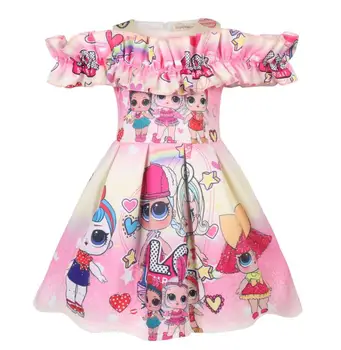 Vaikai Suknelės Mergaitėms L. O. L Princesė Dress Animacinių filmų Spausdinti Mergina Dress Vasaros Helovinas Šalis L. O. L Lėlės Vaikams Vestidos Suknelė